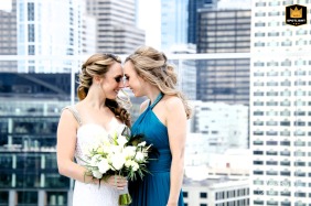 In Philadelphia, two women with identical faces share a special, perfectly synchronized moment on the bride's biggest day.